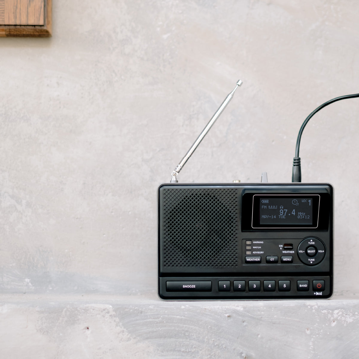 Sangean CL-100 S.A.M.E. Table-Top Weather Hazard Alert with AM / FM-RBDS Alarm Clock NOAA Radio