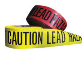 Harris Industries 3" X 1000' Red 4 mil Polyethylene BT Series Barricade Tape "DANGER LEAD HAZARD"
