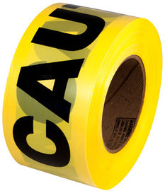 RADNOR™ 3" X 1000' Yellow 1.5 mil Polyethylene PrimeGuard® Barricade Tape "CAUTION"
