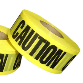 Harris Industries 3" X 200' Yellow 4 mil Polyethylene BT Series Barricade Tape "CAUTION CAUTION CAUTION"