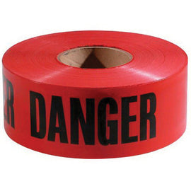 Harris Industries 3" X 1000' Red 2 mil Polyethylene BT Series Barricade Tape "DANGER DANGER DANGER"