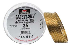 Harris® 1/8" BAg-35 Safety-Silv® Round High Silver Brazing Alloy Filler Metal 50 toz Box