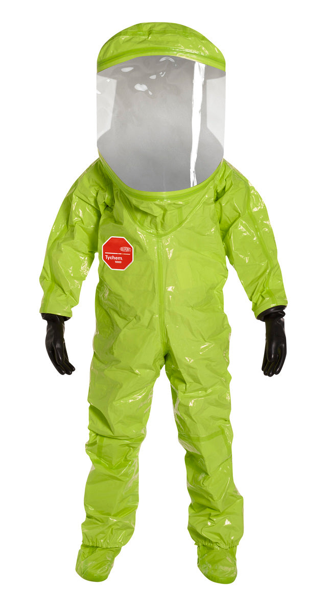 DuPont Yellow Tychem® 10000, 28 mil Encapsulated Level A Chemical Protective Suit With Flat Back And Front Entry