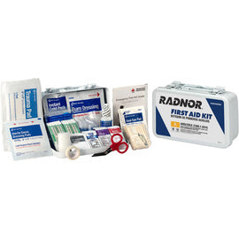 RADNOR™ White Metal Portable/Wall Mount 10 Person First Aid Kit