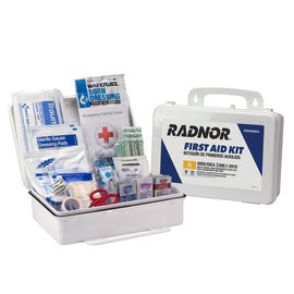 RADNOR™ White Plastic Portable/Wall Mount 25 Person First Aid Kit