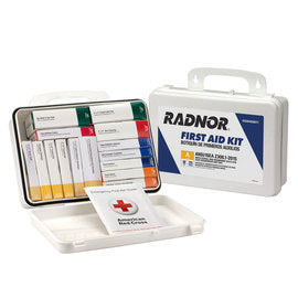 RADNOR™ White Plastic Portable/Wall Mount 25 Person First Aid Kit