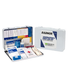 RADNOR™ White Metal Portable/Wall Mount 50 Person First Aid Kit