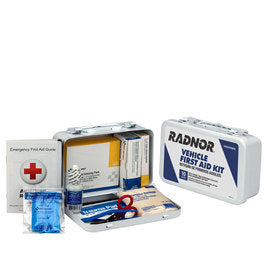RADNOR™ White Metal Portable/Wall Mount 10 Person First Aid Kit