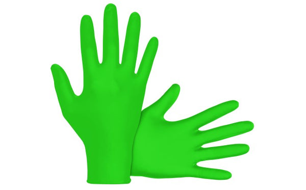 Raven HiViz INVUE- 6mil P/F Nitrile Green Hi-Visibility Glove