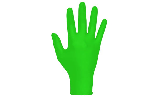 Raven HiViz INVUE- 6mil P/F Nitrile Green Hi-Visibility Glove