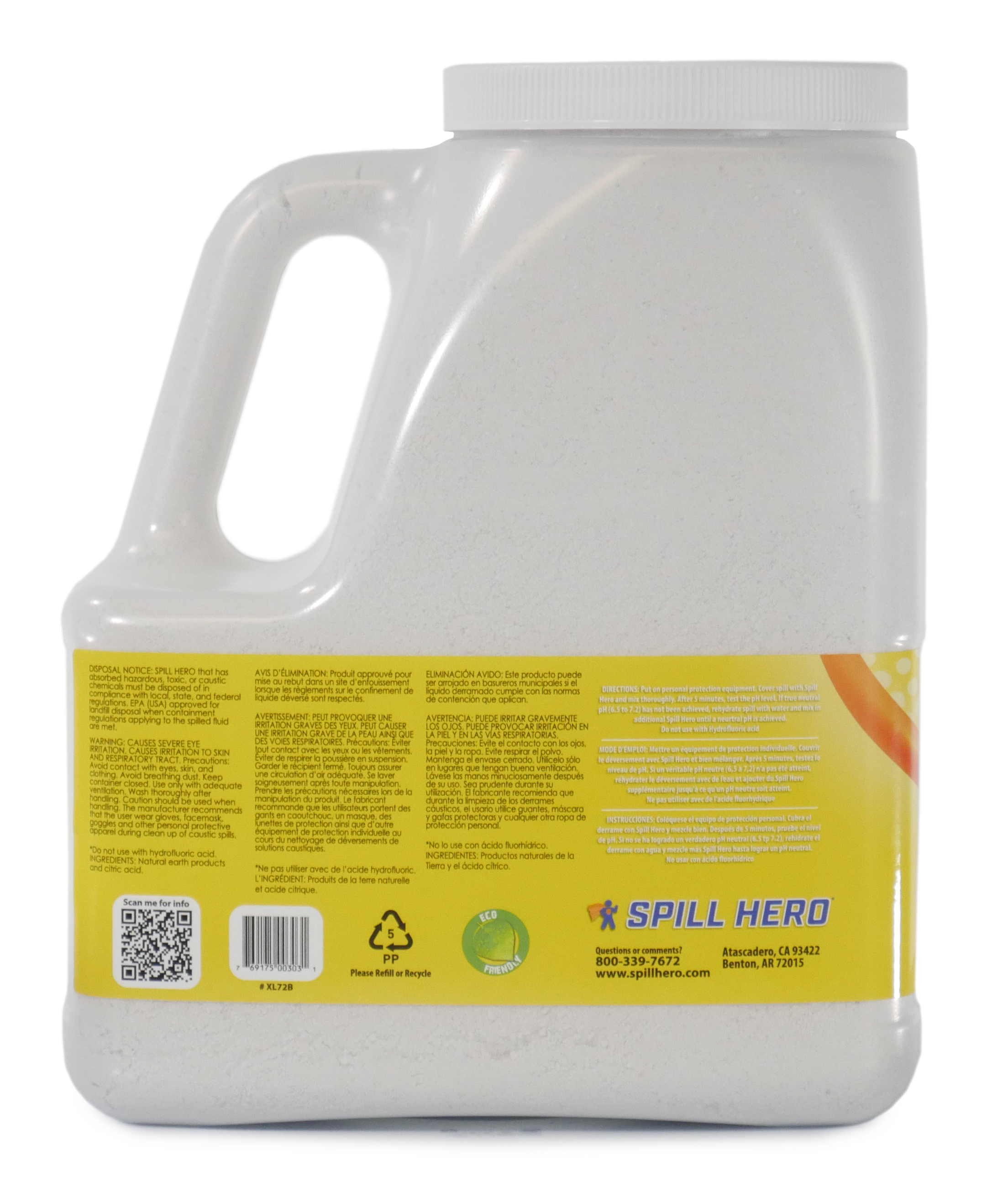 XSORB Caustic Neutralizing Absorbent Bottle 6 qt. - 2/CASE