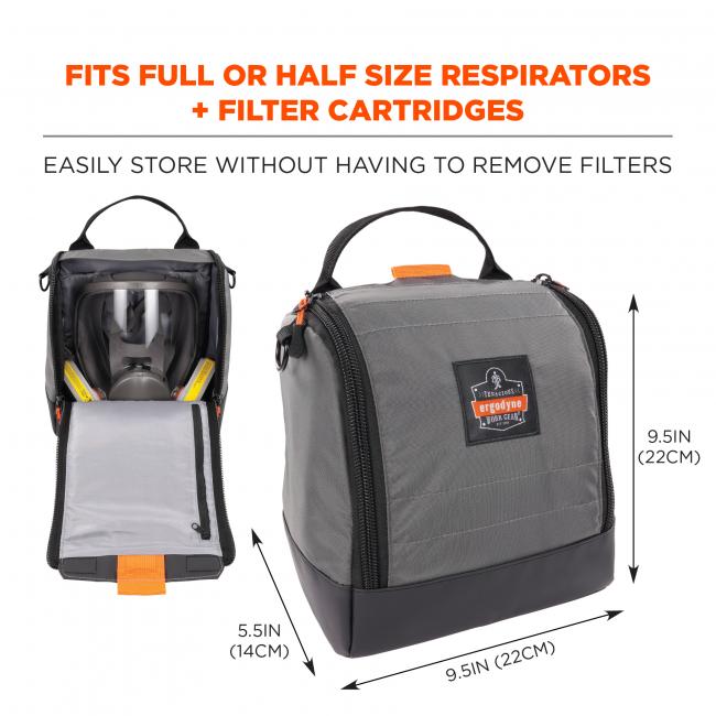 Arsenal 5185 Half and Full Face Respirator Bag - Zipper + Magnetic Closure