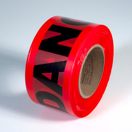 RADNOR™ 3" X 1000' Red 1.5 mil Polyethylene PrimeGuard® Barricade Tape "DANGER"
