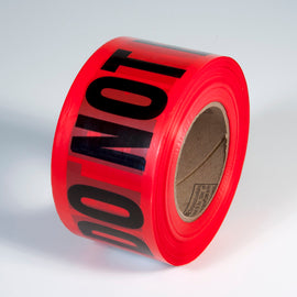 RADNOR™ 3" X 1000' Red 1.5 mil Polyethylene PrimeGuard® Barricade Tape "DANGER DO NOT ENTER"