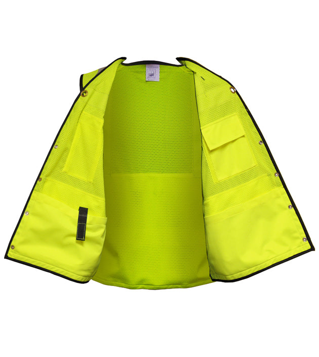 Multi-Pocket Safety Vest Hi-Vis Mesh Vest Surveyor
