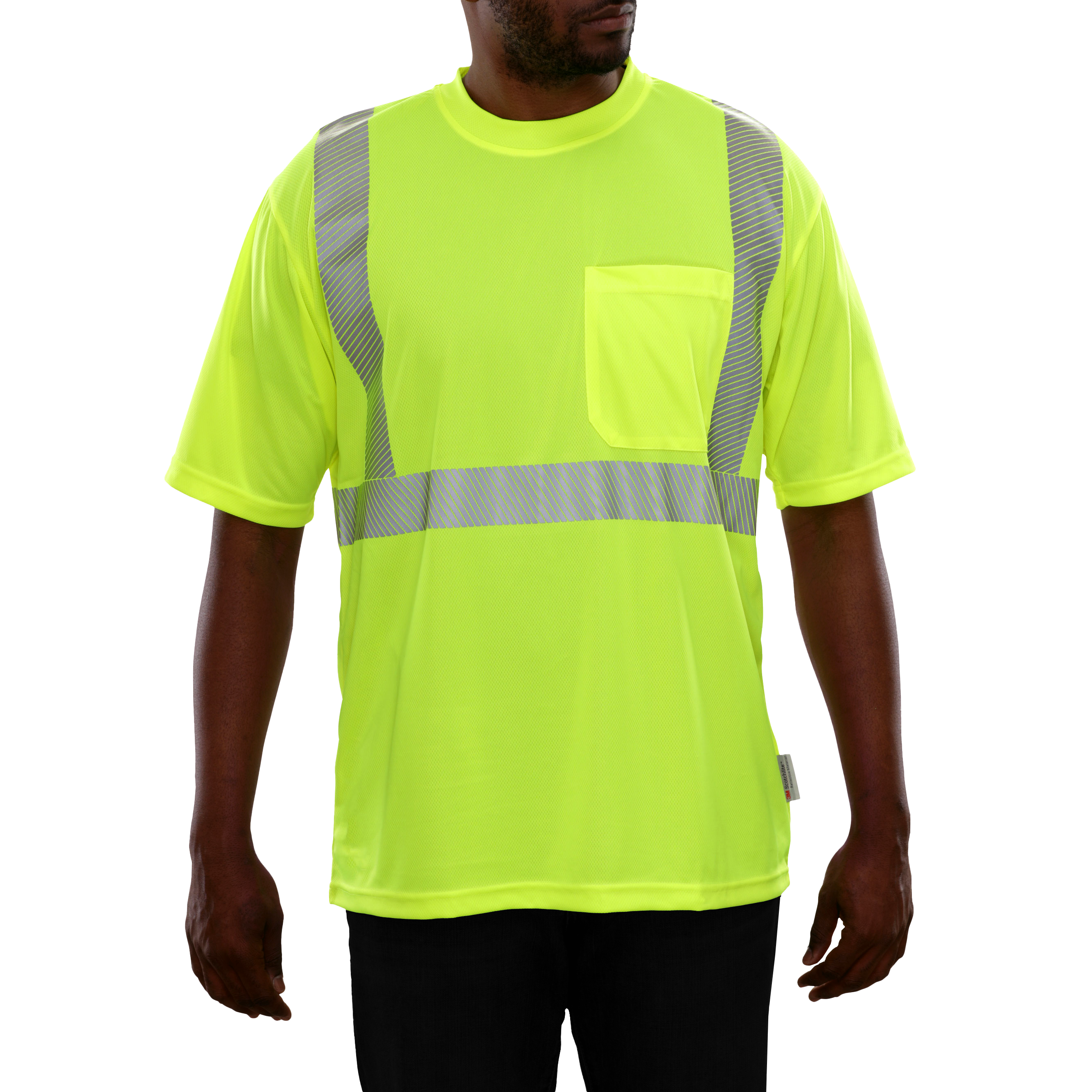 Safety Shirt Hi Vis Pocket Shirt Lime Birdseye Comfort Trim by 3M