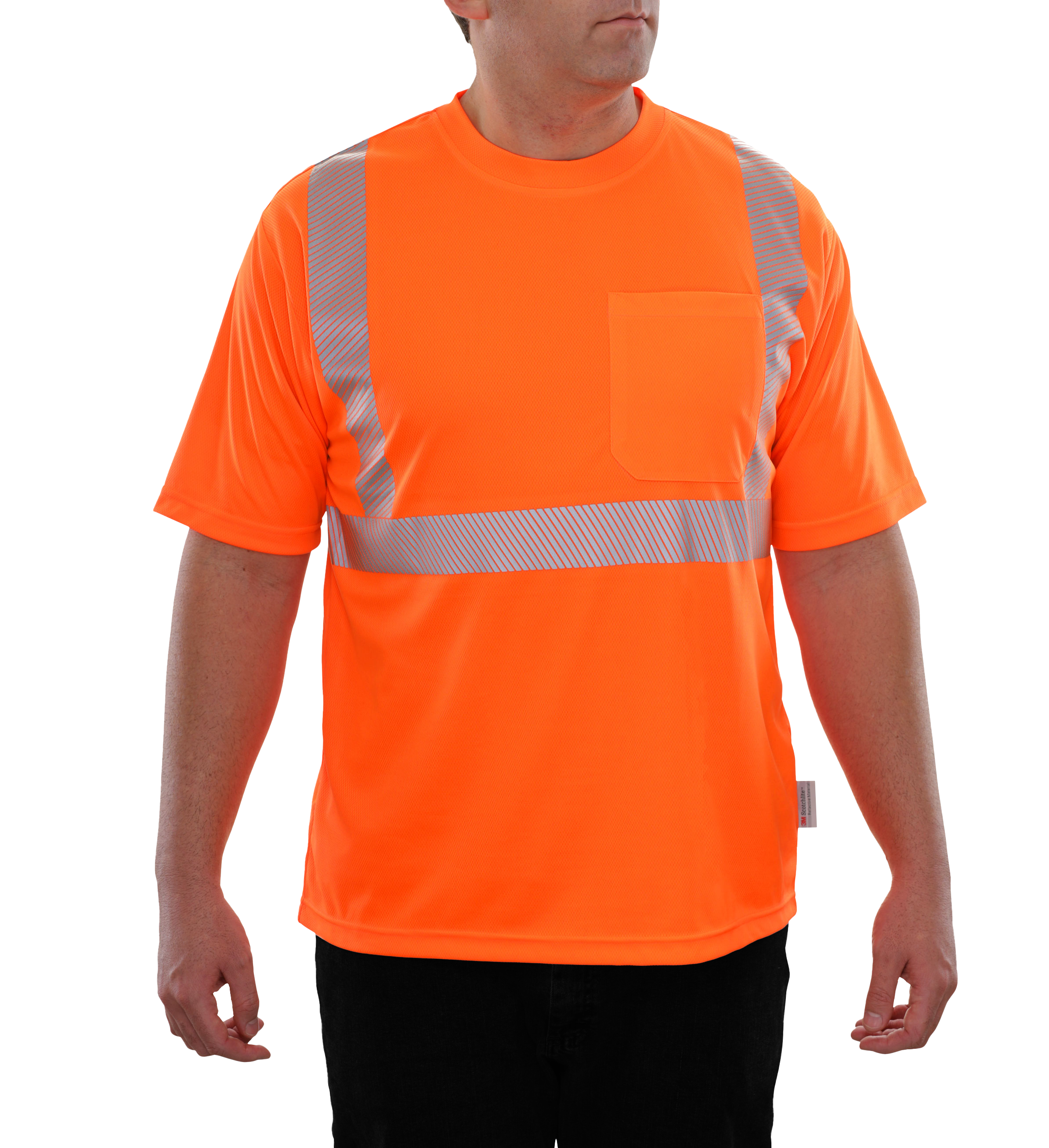 Reflective Apparel High Visibility Safety Shirt Orange Birdseye Comfort Trim By 3M