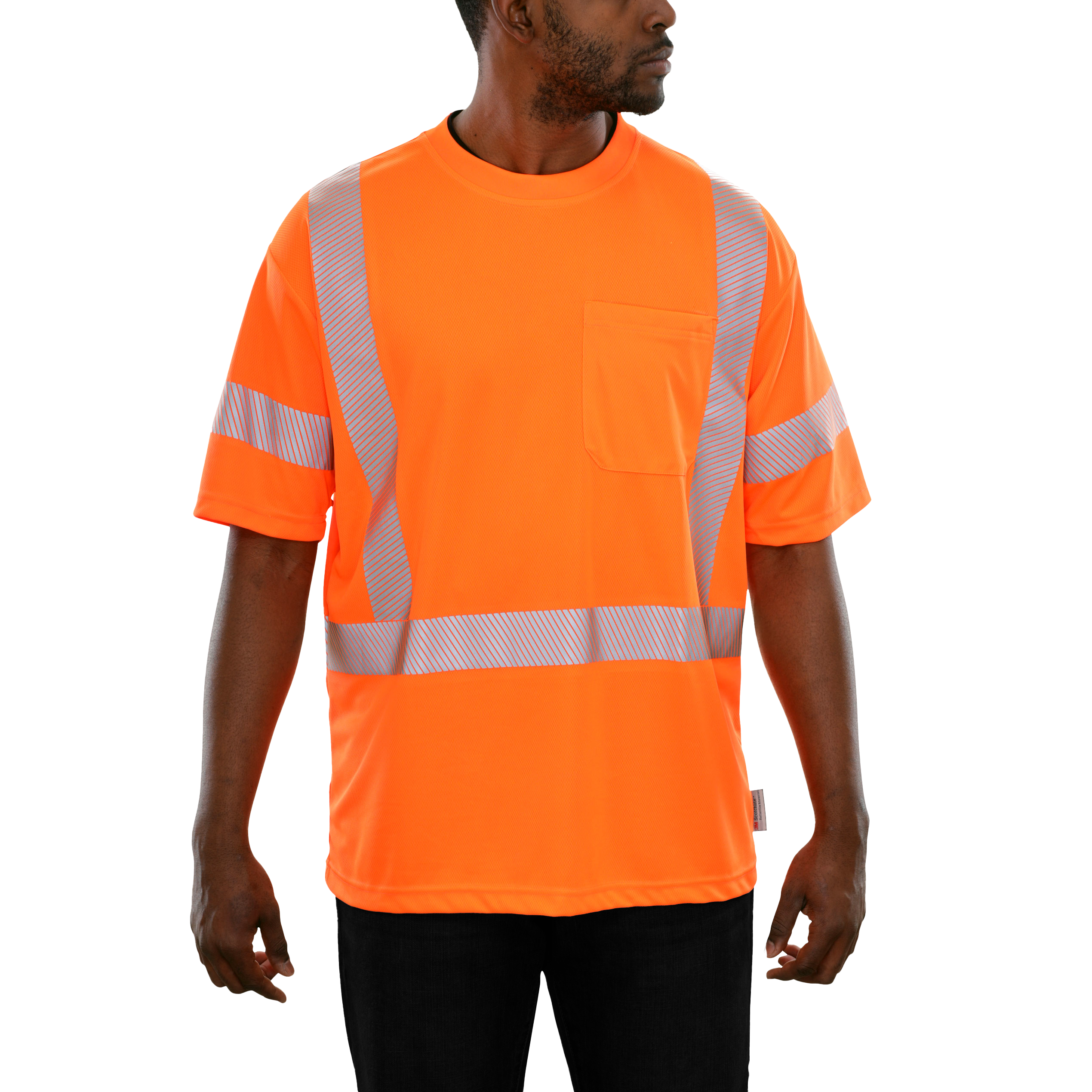 Reflective Apparel High Visibility Shirt Orange Birdseye Comfort Trim by 3M