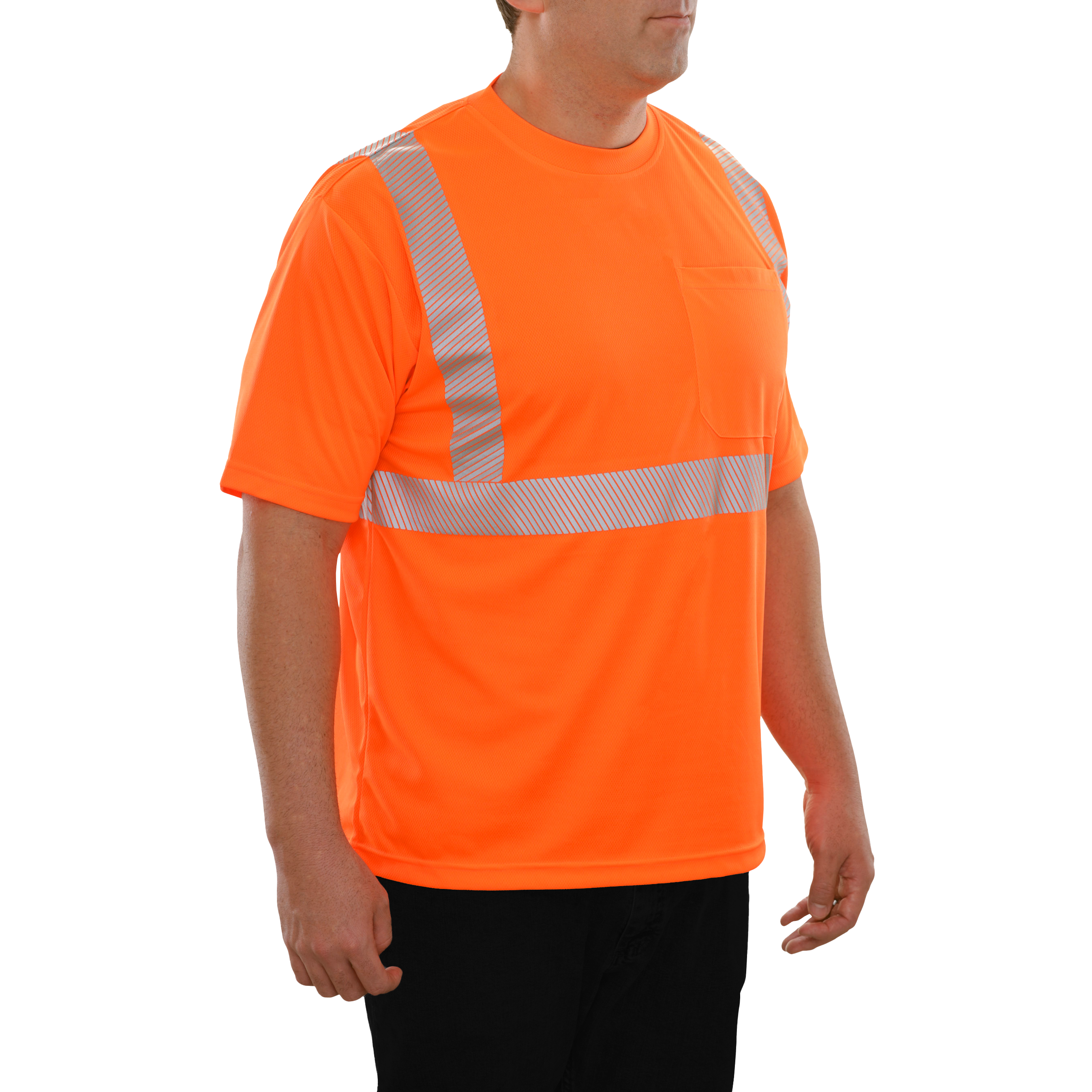 Reflective Apparel High Visibility Safety Shirt Orange Birdseye Comfort Trim By 3M