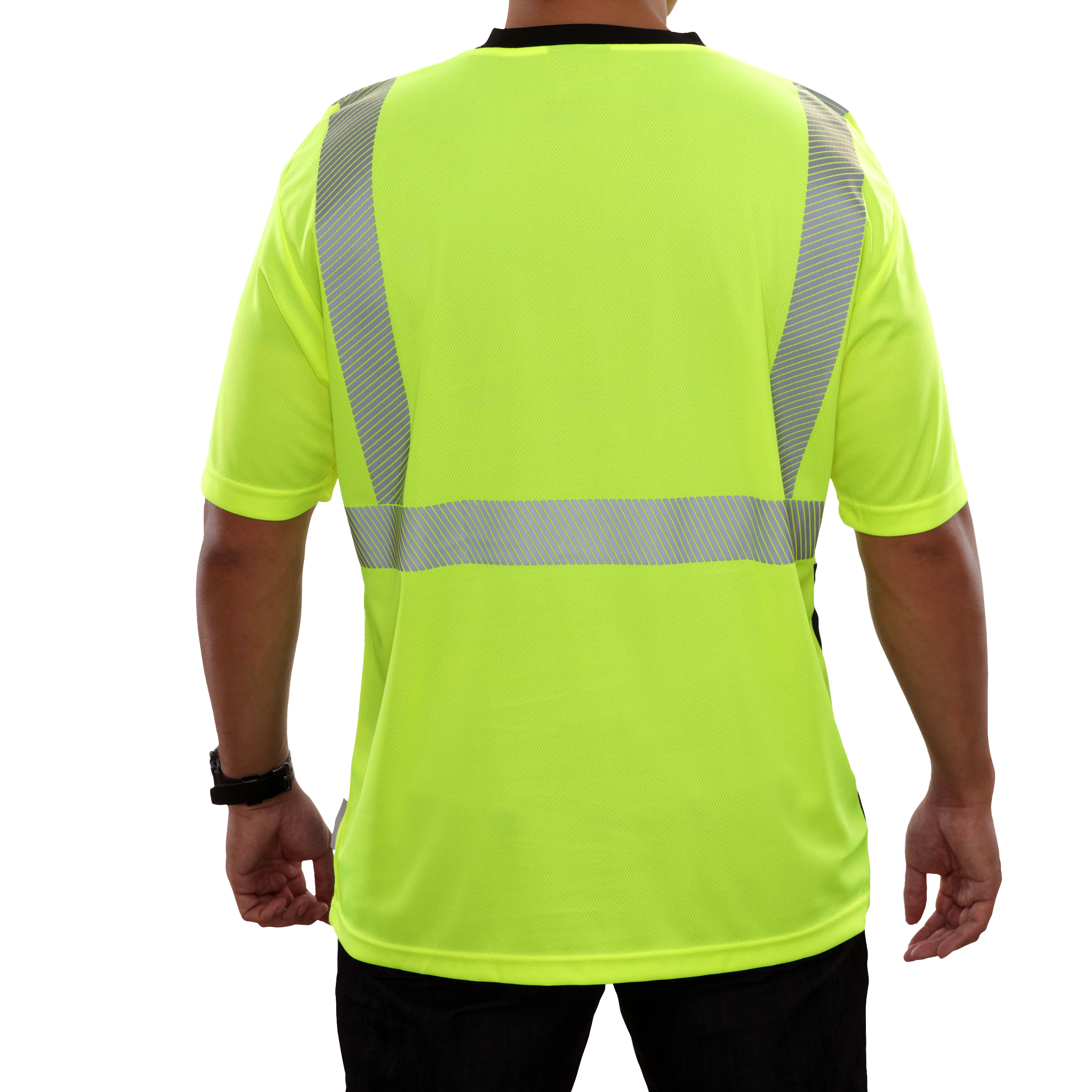 Safety Shirt Hi Vis Pocket Shirt Lime Birdseye Comfort Trim by 3M