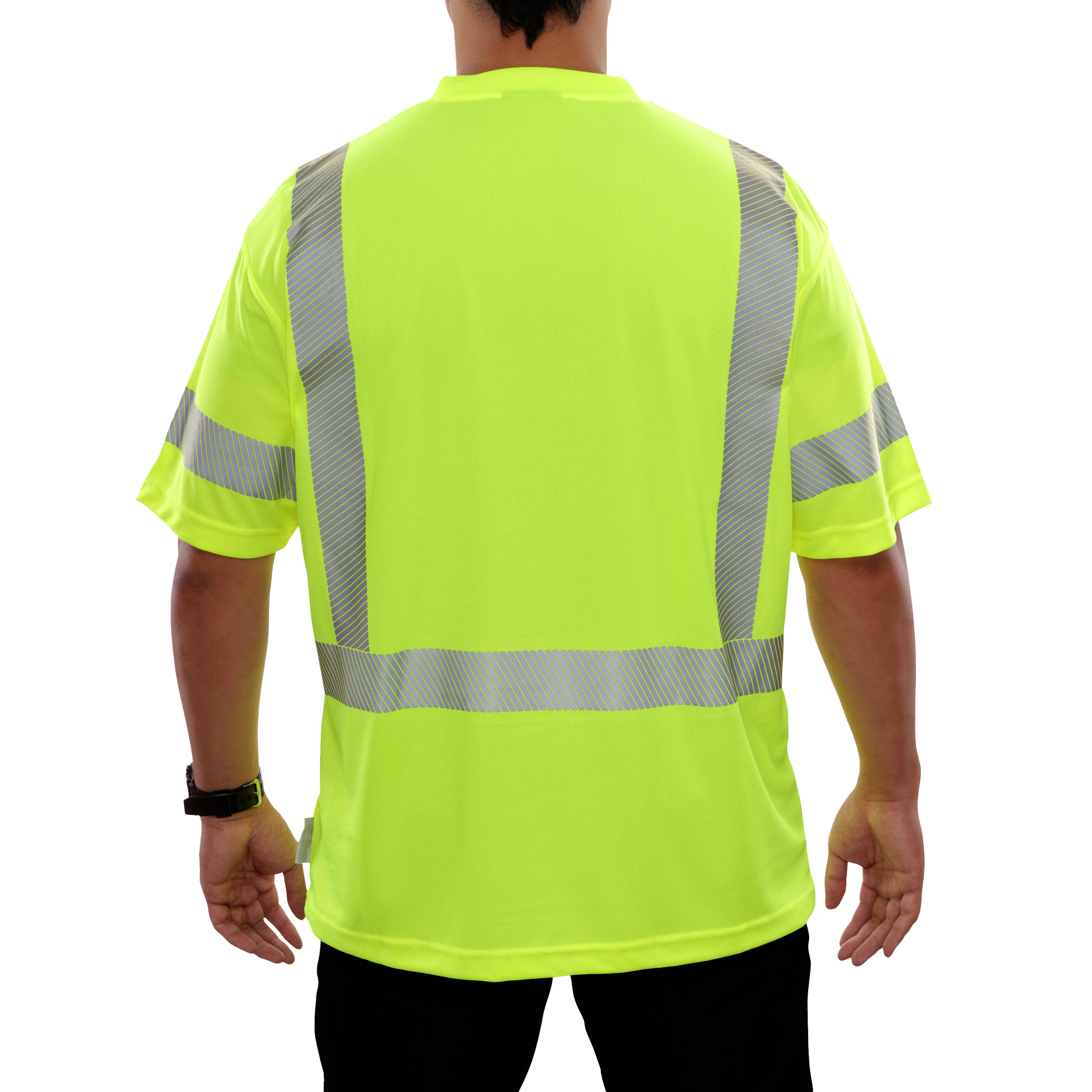 Reflective Apparel High Visibility Shirt Lime Birdseye Comfort Trim by 3M