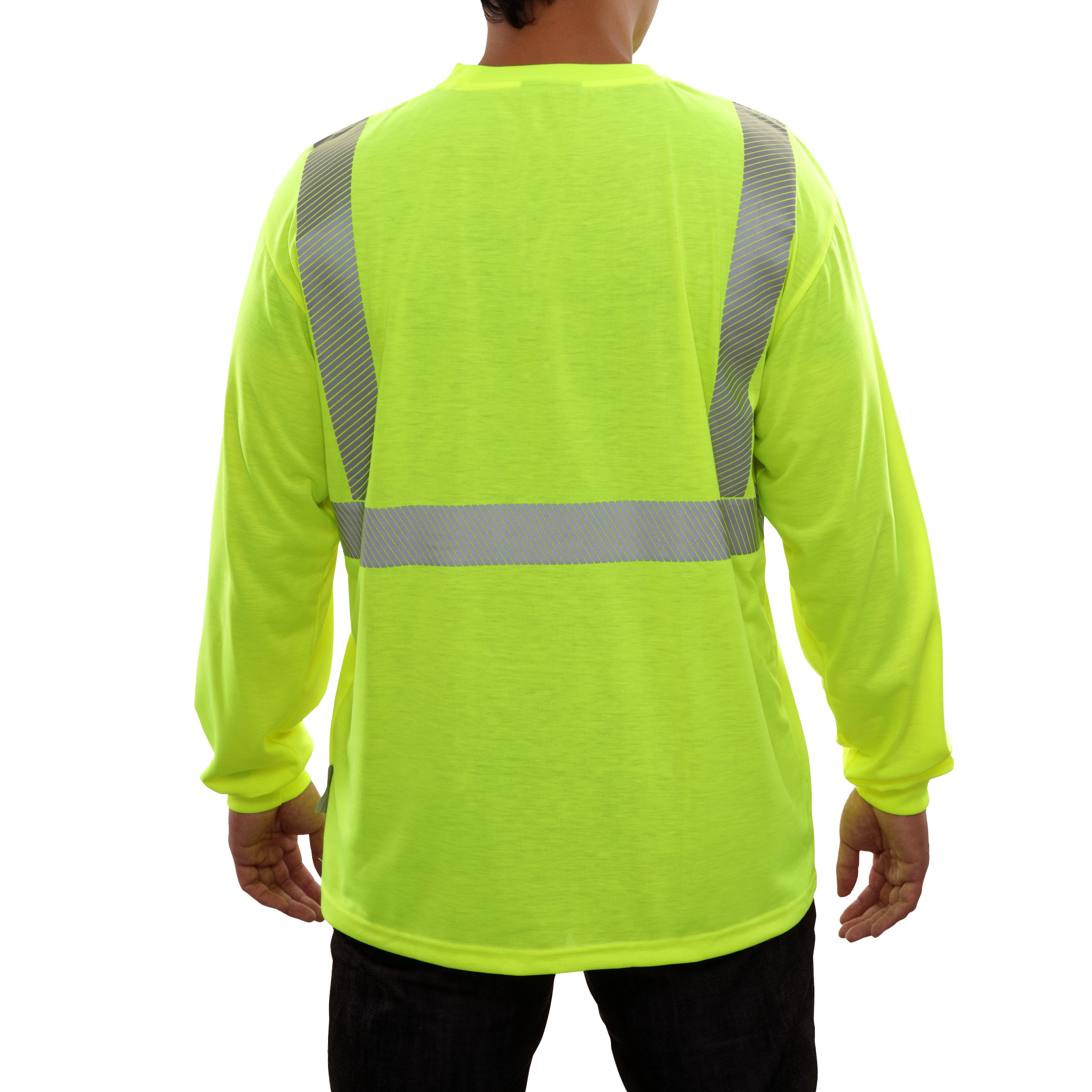 Reflective Apparel High Visibility Pocket Shirt Long Sleeve Lime Jersey Comfort Trim by 3M