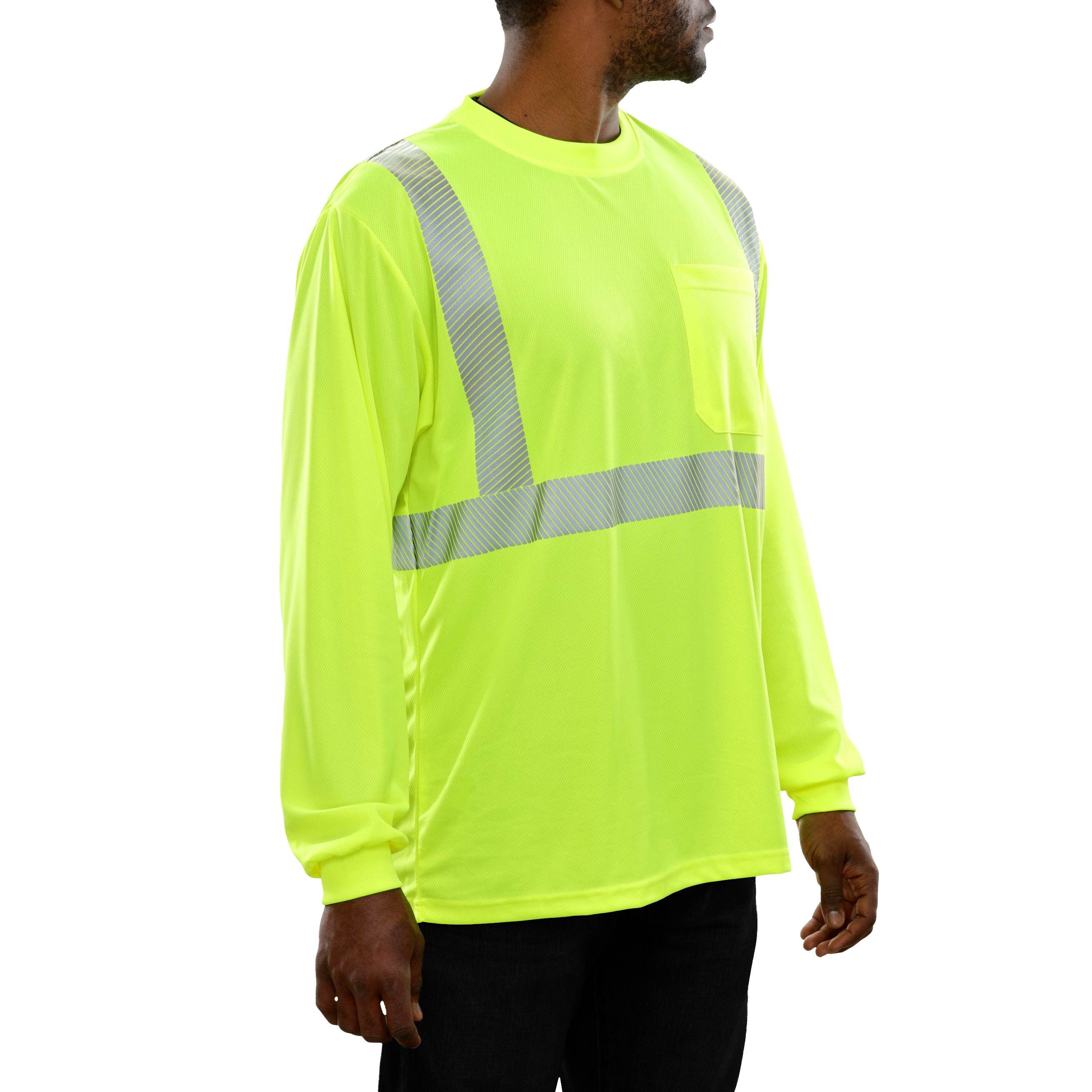 Safety Shirt Hi Vis Pocket Shirt LS Lime Birdseye Comfort Trim by 3M