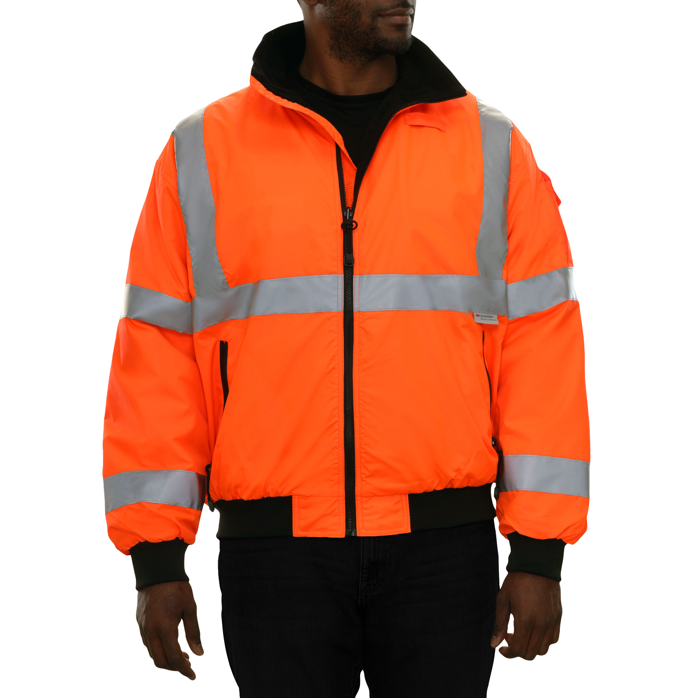 Safety Jacket Orange Hi Vis 3-Season Water Resistant