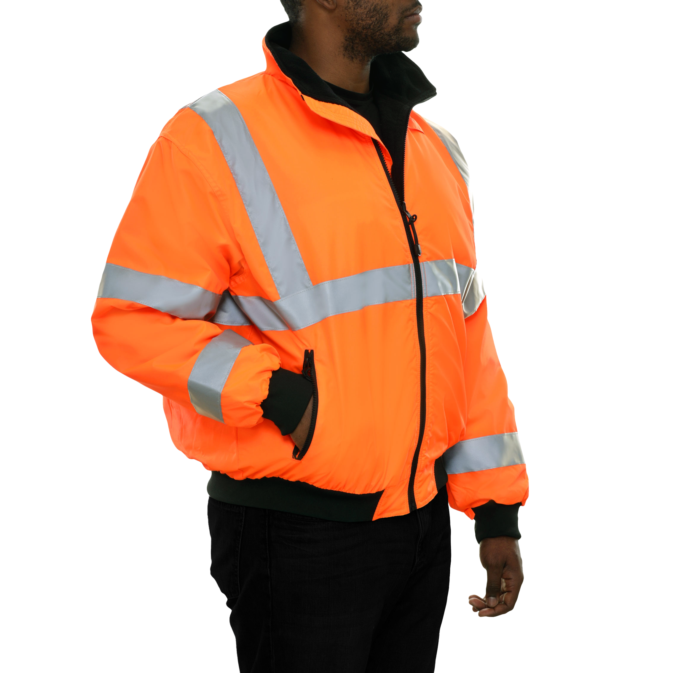 Safety Jacket Orange Hi Vis 3-Season Water Resistant