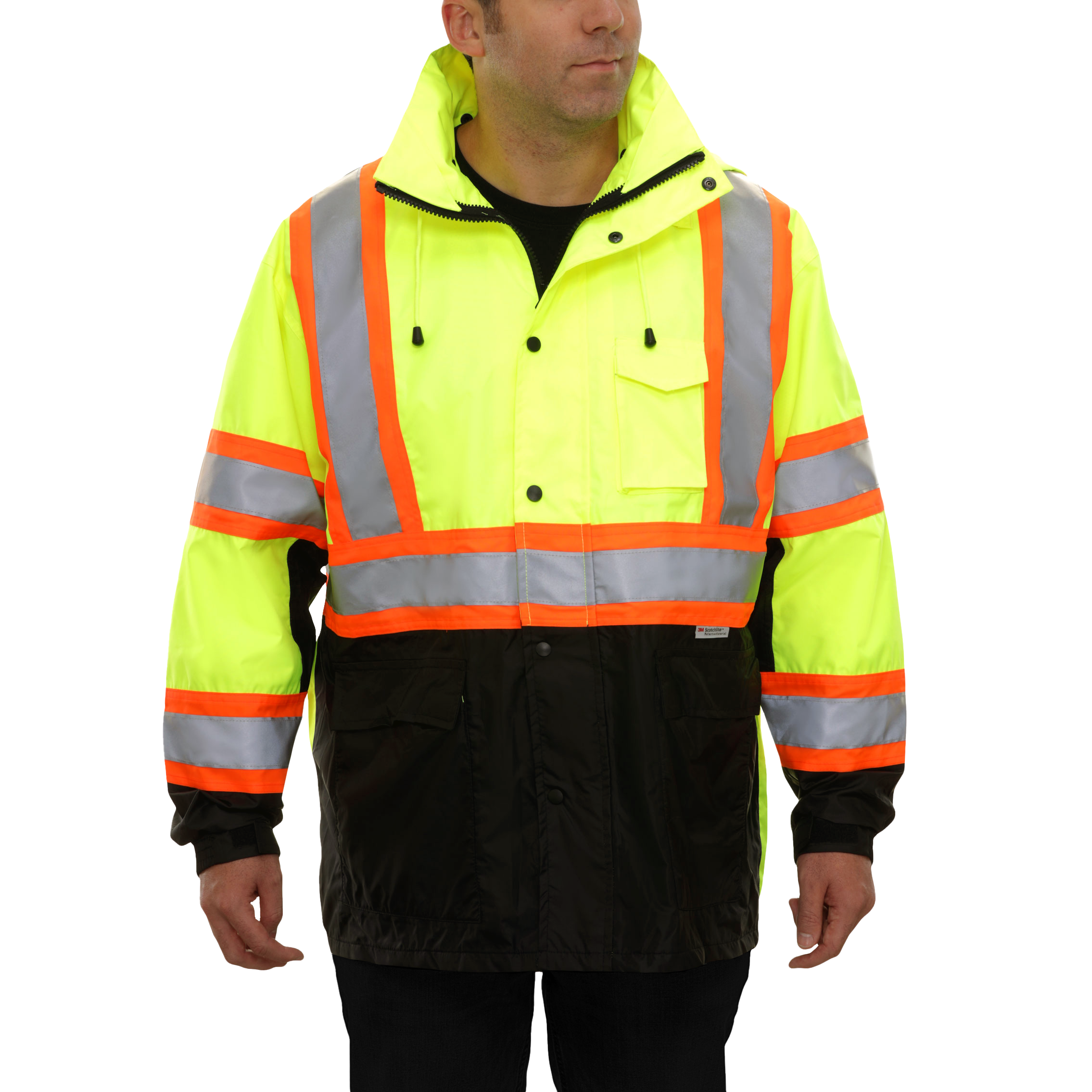 Safety DOT Jacket HiVis Parka Breathable Waterproof Hooded