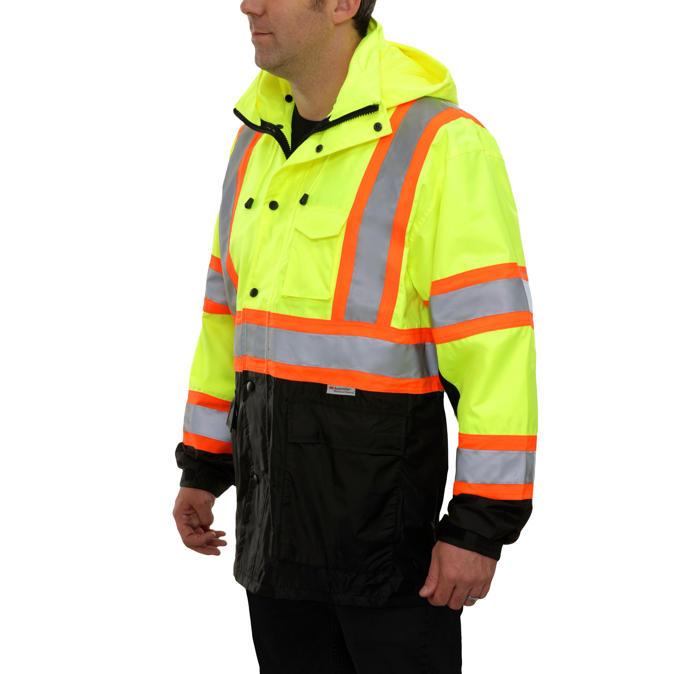 Safety DOT Jacket HiVis Parka Breathable Waterproof Hooded