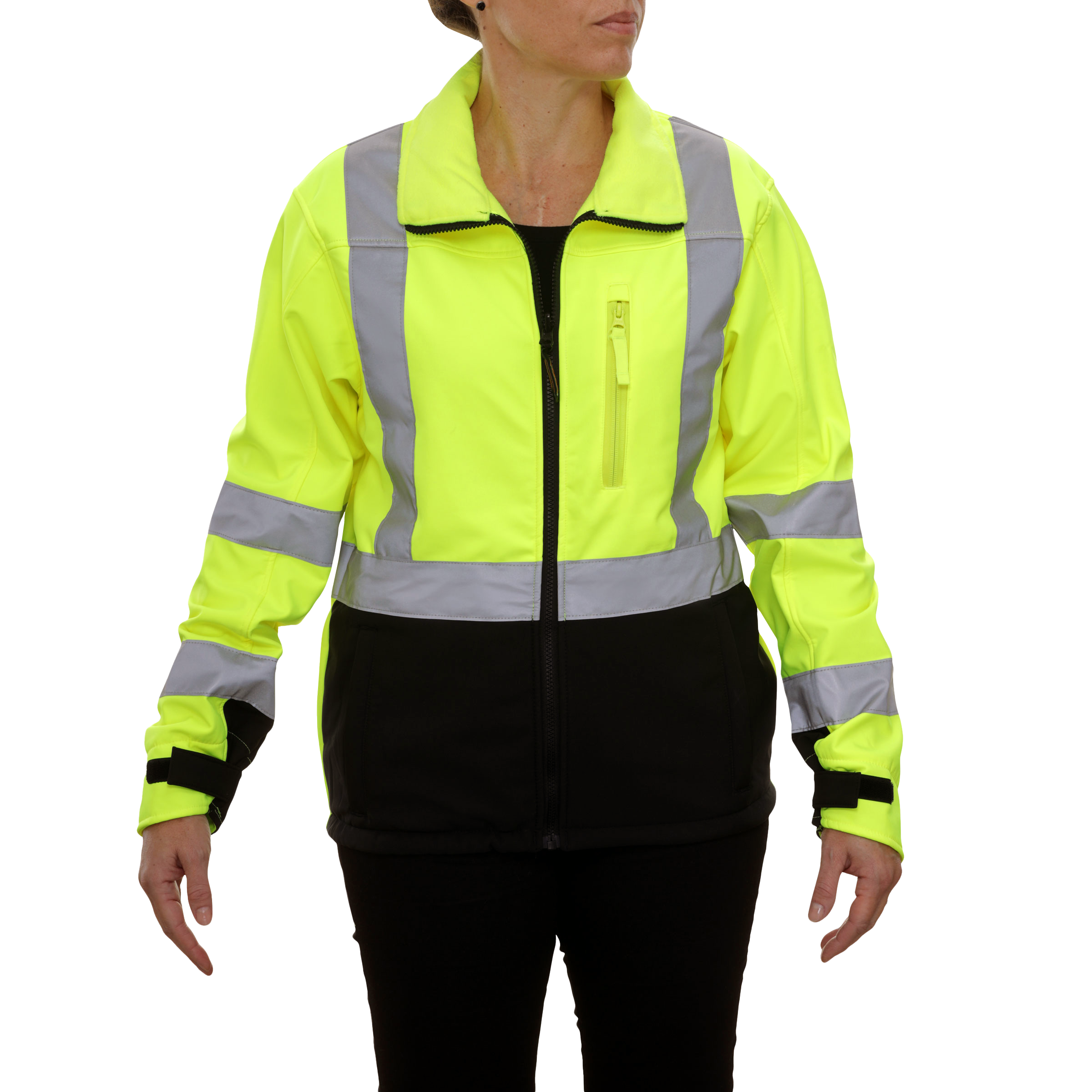 Safety Jacket Hi Vis Soft Shell Water Resistant