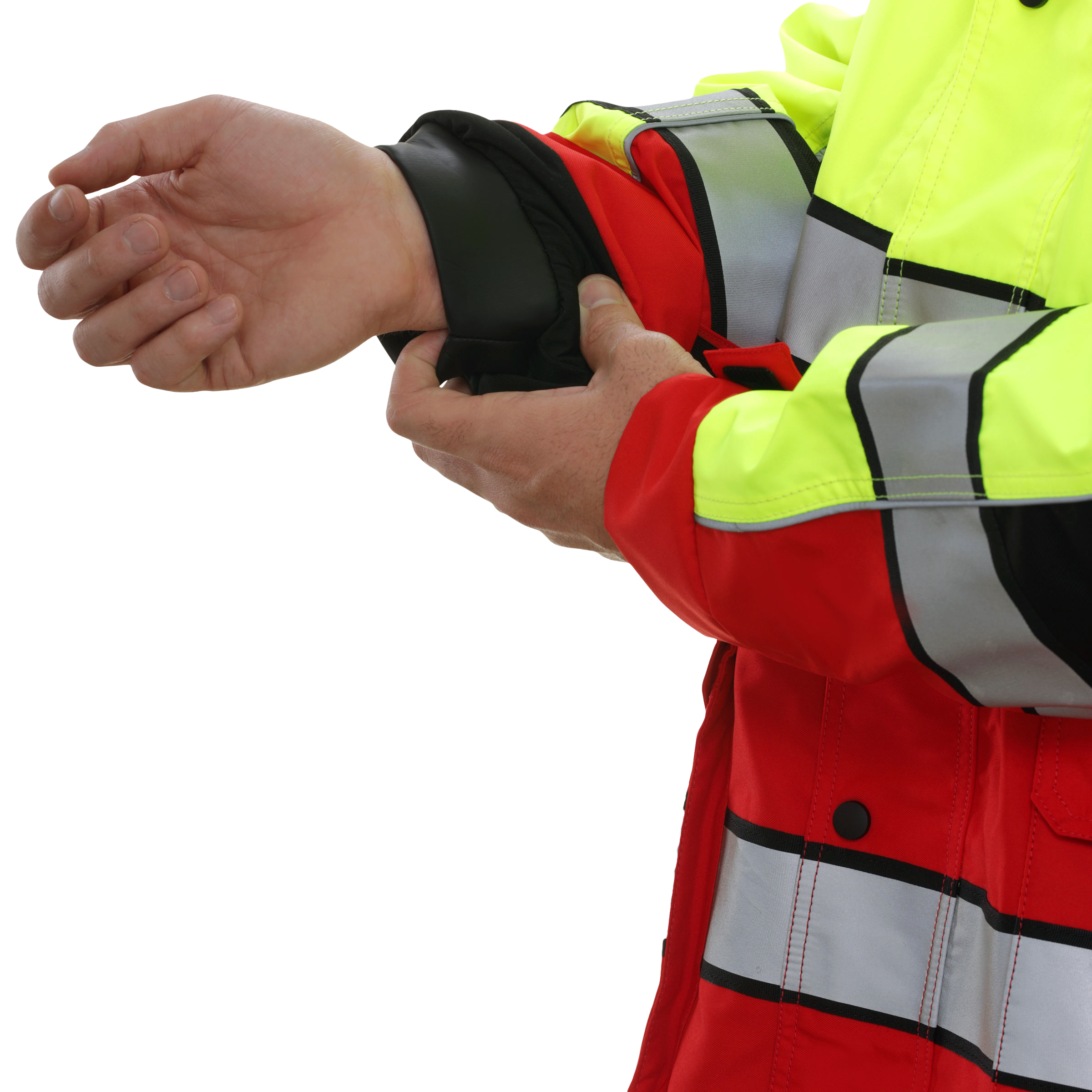 Safety Jacket Hi Vis Responder Parka Waterproo 2-Tone Lime & Red