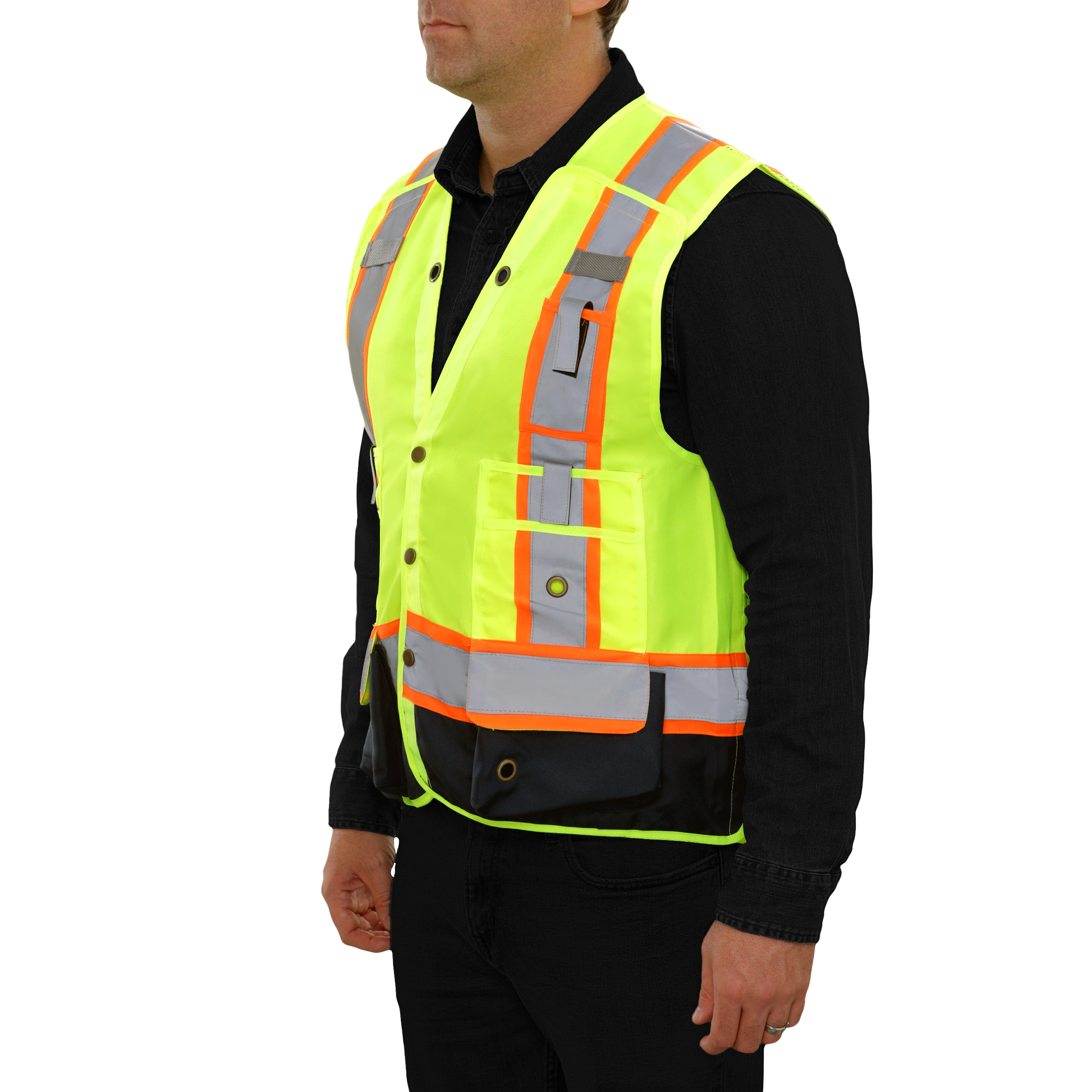 Surveyor Vest Hi Vis 5-Point Breakaway Multi-Pocket Vest
