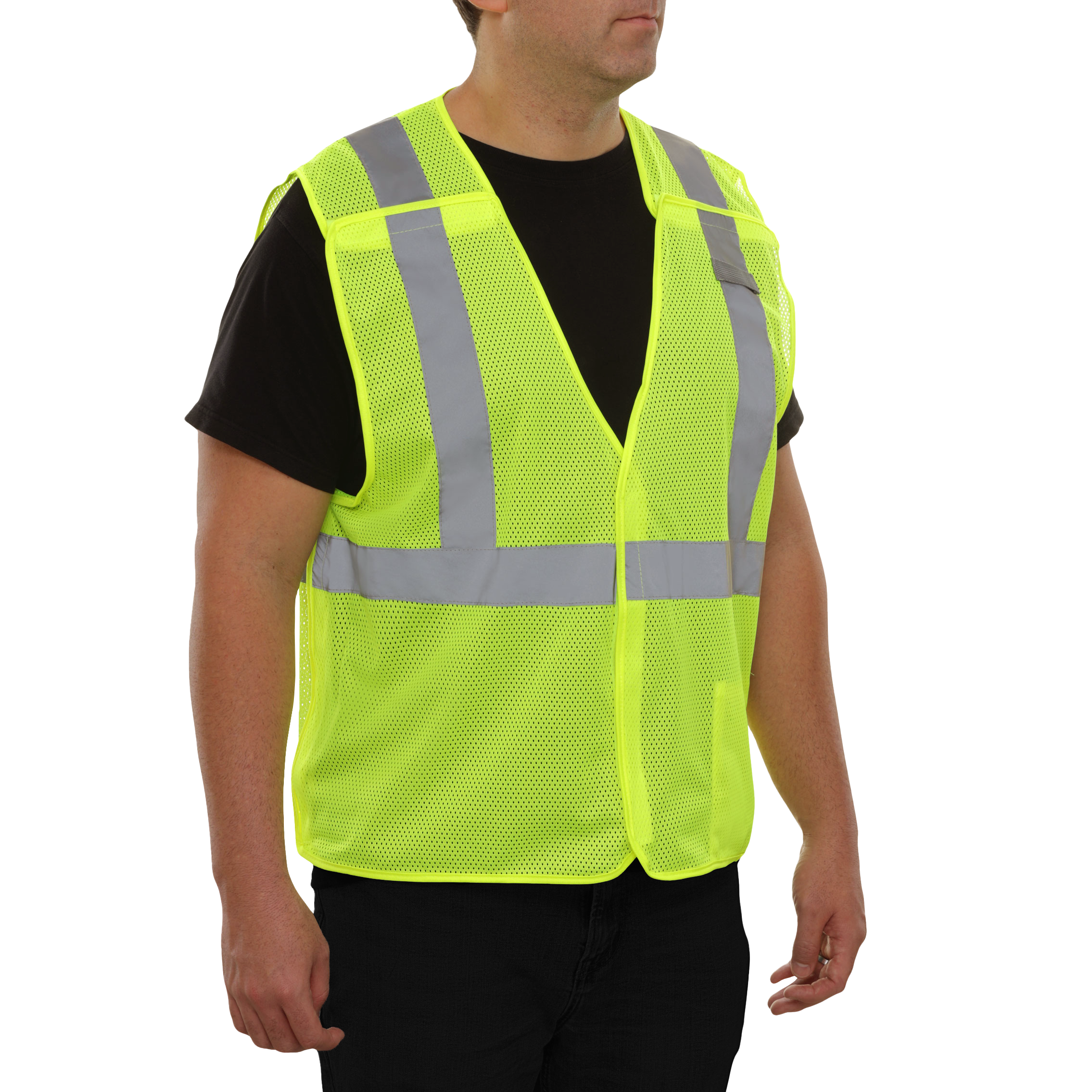 Economy Safety Vest Hi Vis Vest 5pt Breakaway Mesh Yellow-Green ANSI 2