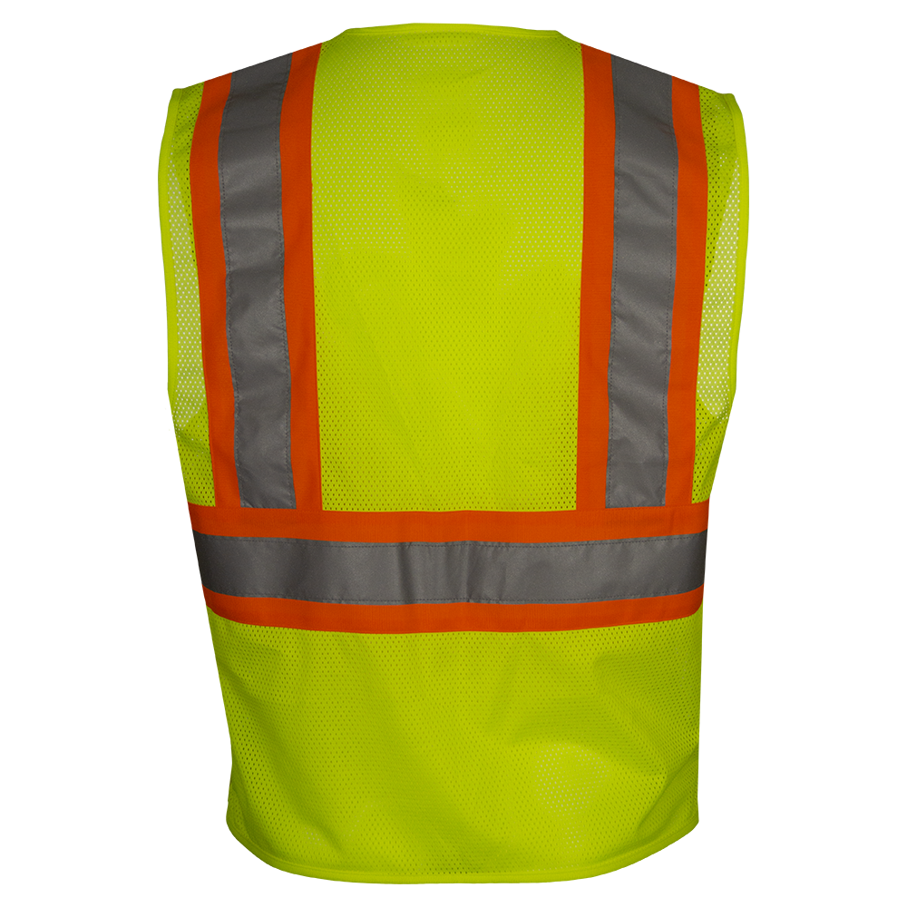 Economy Safety Vest Hi Vis Vest 5pt Breakaway Orange Mesh ANSI 2