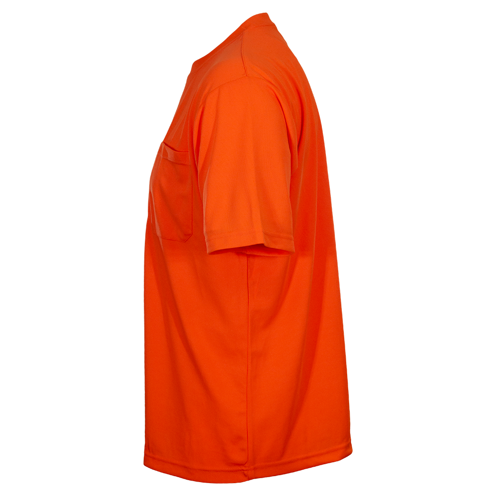 Safety Shirt Hi Vis Pocket Shirt Orange Birdseye Knit Non-ANSI