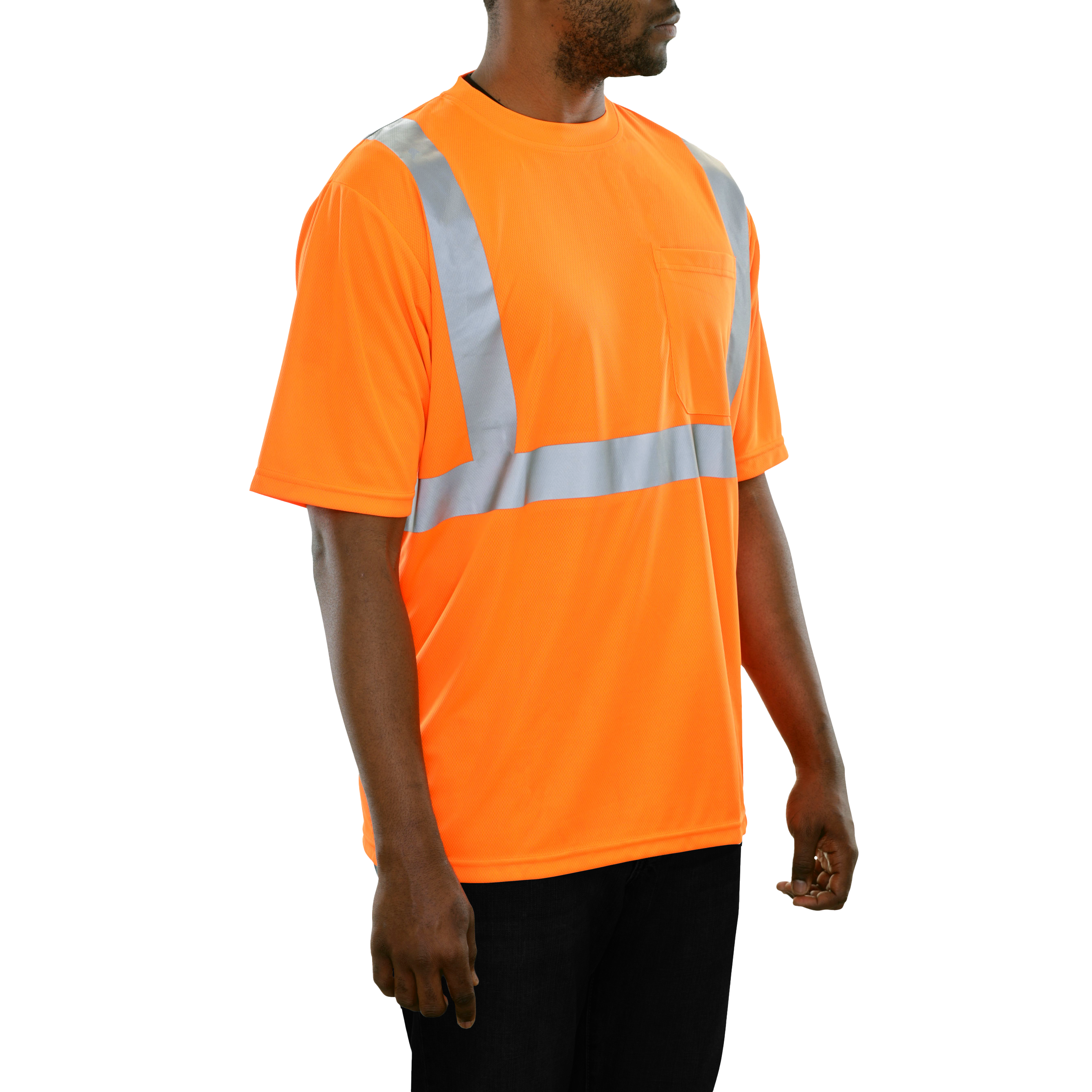 Reflective Apparel High Visibility Pocket Shirt Orange Birdseye X-Back