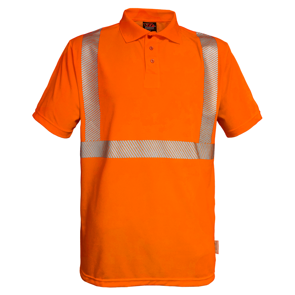 Reflective Apparel High Visibility Polo Shirt Orange Birdseye Comfort Trim by 3M