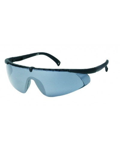 Black Frame - Gray Lens - Adjustable Nylon Temples - Soft Rubber Insert Tip Safety Glasses