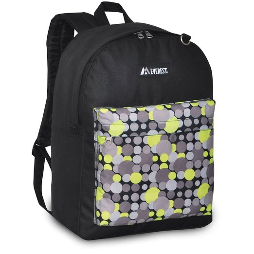 Everest Luggage Classic Backpack - Black/Yellow Dot