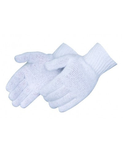 Bleach white cotton/ polyester knit Gloves - Dozen