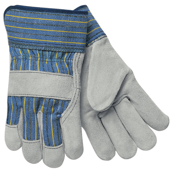 MCR Safety Prem shldr lthr palm PE cuff stripe back