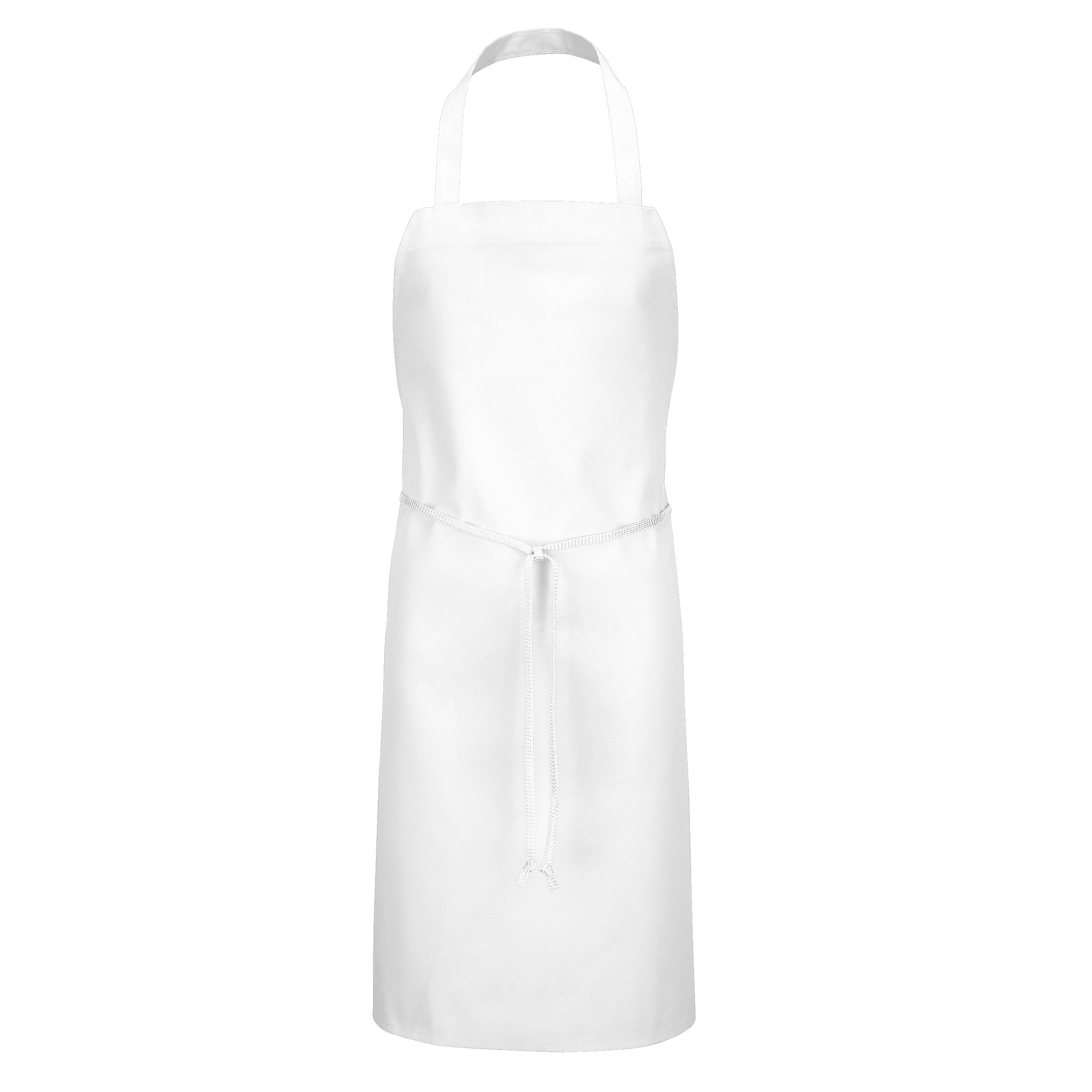 100% Polyester Standard Bib Apron 2500 - White