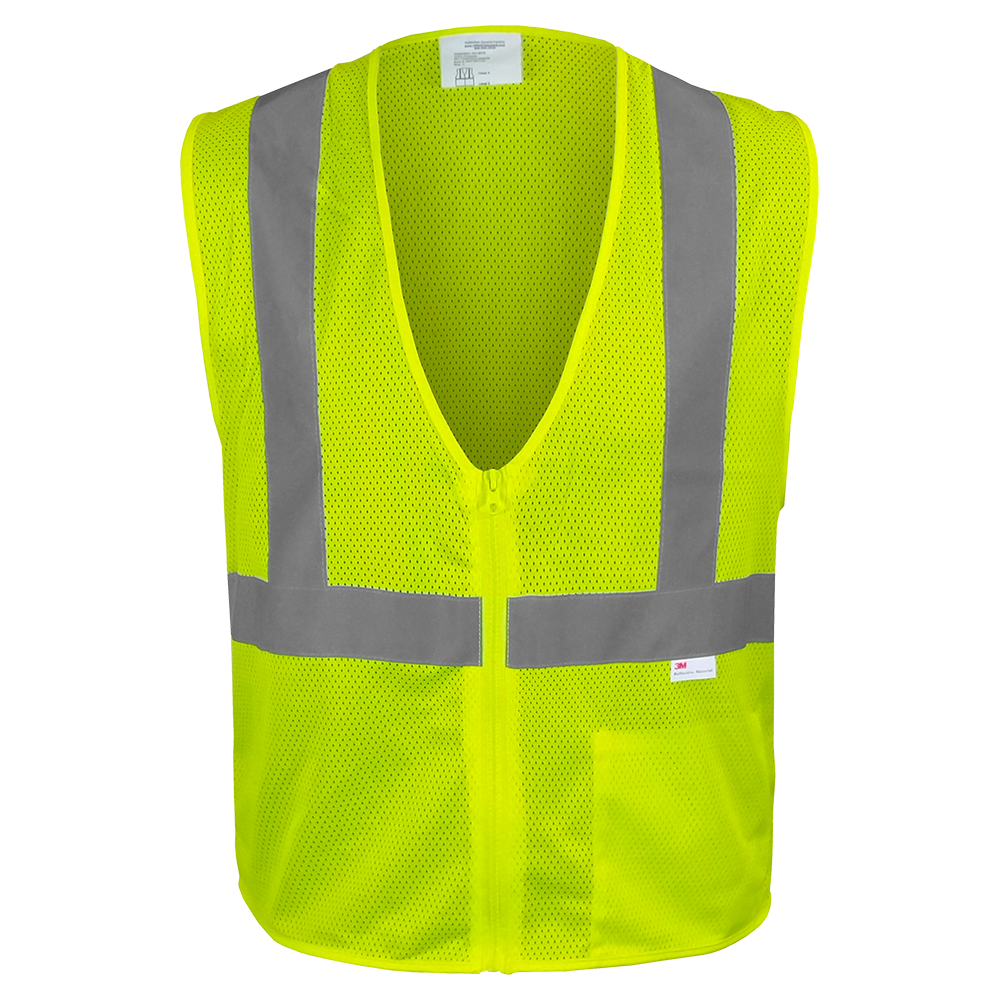 Economy Safety Vest Hi Vis Vest Zippered Mesh ANSI 2