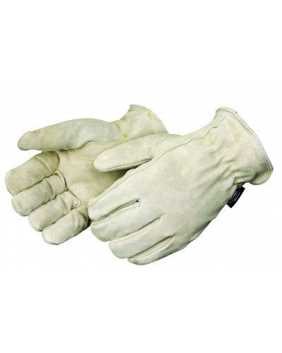 Insulated tan split cowhide driver Gloves - Dozen