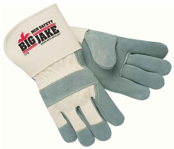 MCR Safety Big Jake Leather Palm, Gauntlet W/Kevlar