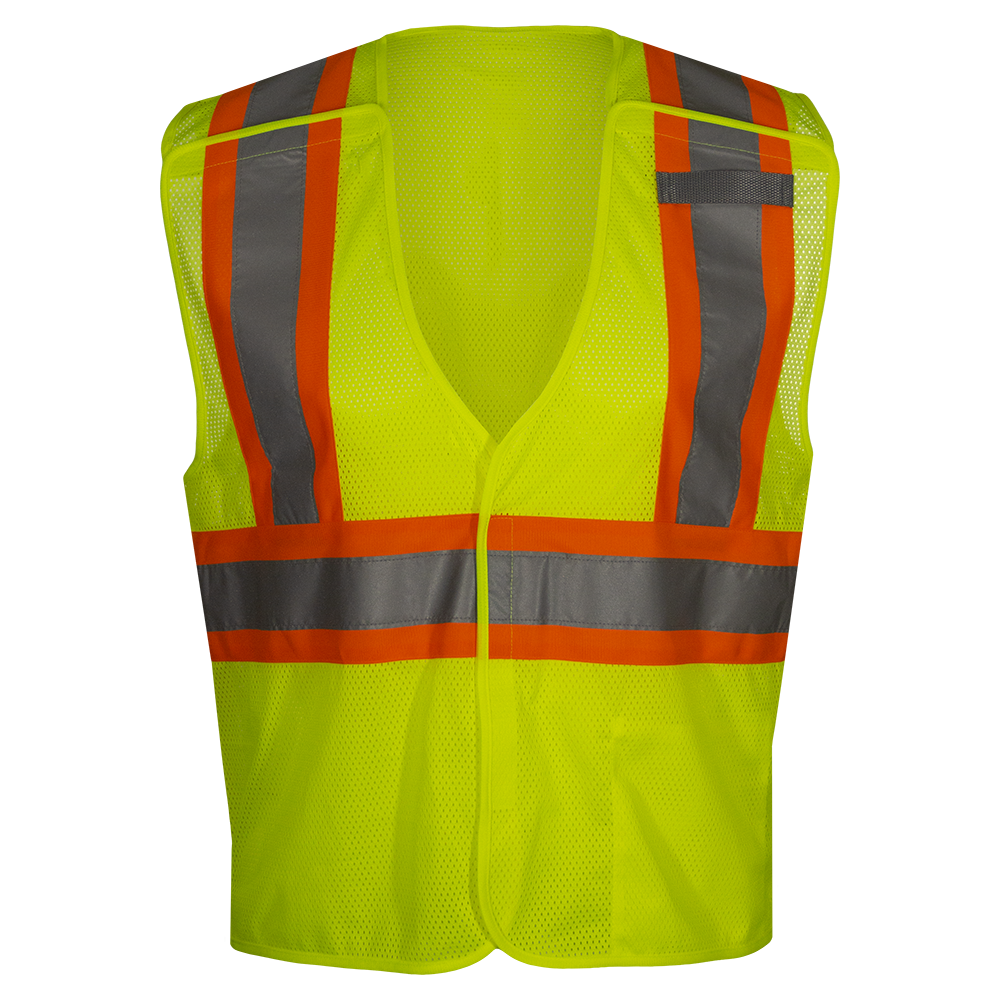 Economy Safety Vest Hi Vis Vest 5pt Breakaway Orange Mesh ANSI 2