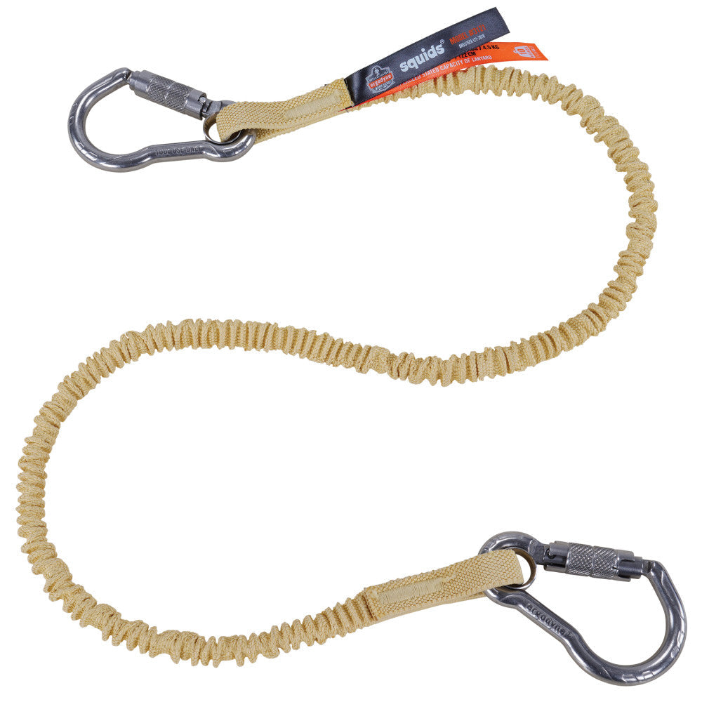 Squids 3121 Burn + Cut-Resistant Aramid Tool Lanyard - Dual Carabiners - 10lbs