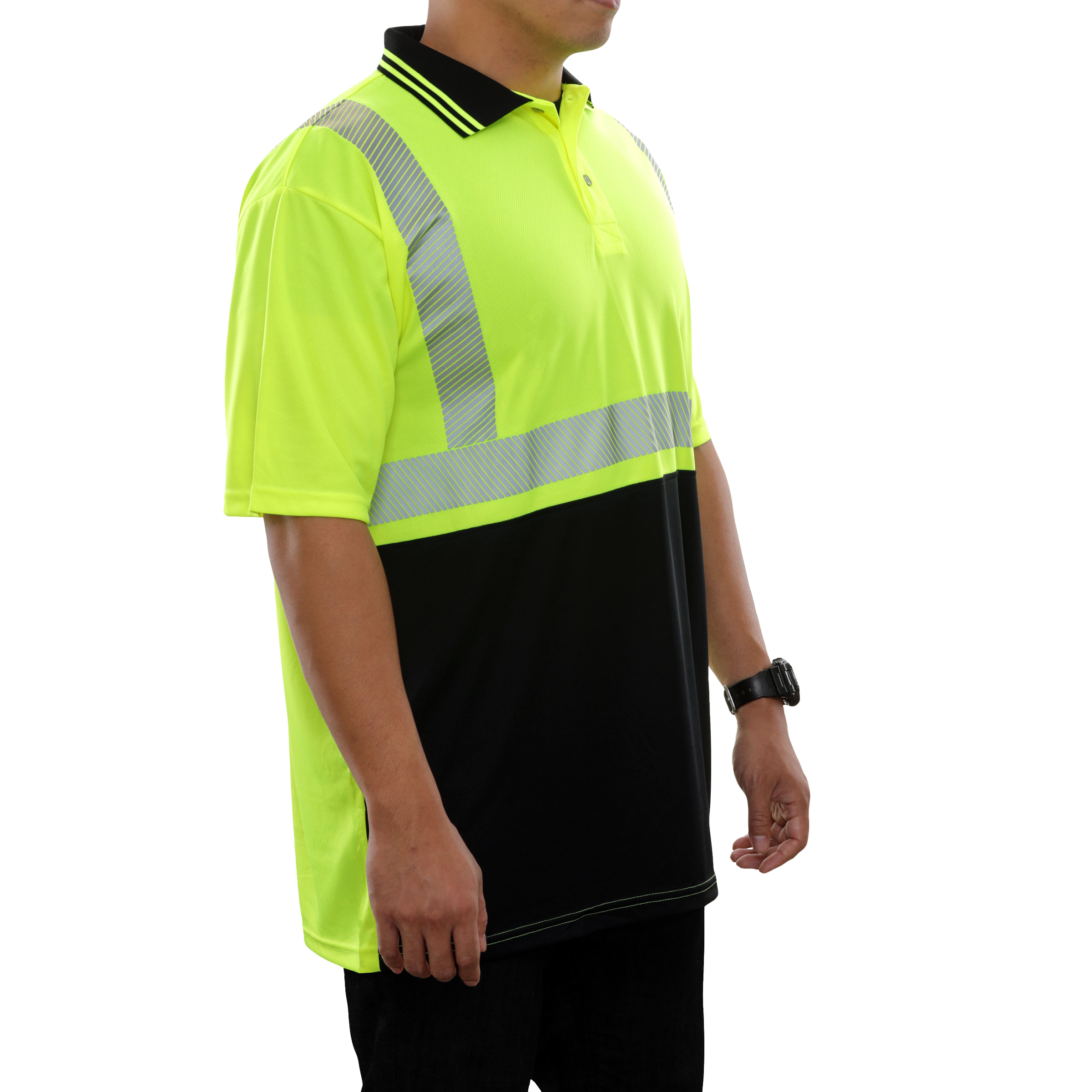 Reflective Apparel High Visibility Polo Shirt Two-Tone Birdseye Comfort Trim by 3M
